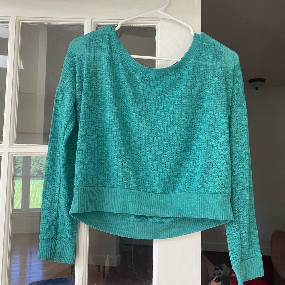 Blue/green cropped sweater
